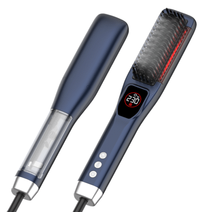 Customized Hot Selling Style Hair Brush  Hair Straightener Brush Infrared Negative Ion Anti-Scald Steam Hair Straightener Brush