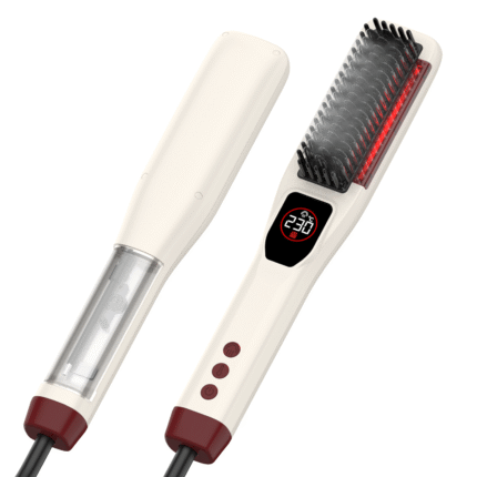Fast Smoothing Infrared Hair Repair Steam Hair Straightener Brush Portable Travel Steam Hair Straightener Brush